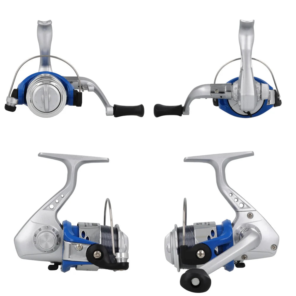 SmileShip BN-1 Small Spinning Fishing Reel with Pre-Loaded Fishing Line, 5.5:1 Gear Ratio, Compact Lightweight Design, Smooth Metal Spool, Available in Blue, Green, Pink, Yellow & Red