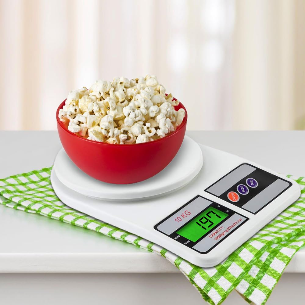10Kg Kitchen Weight Machine, Digital Scale with LCD Display, Scale for Home Baking, Cooking & Balance Diet. Machine with capacity 10Kg