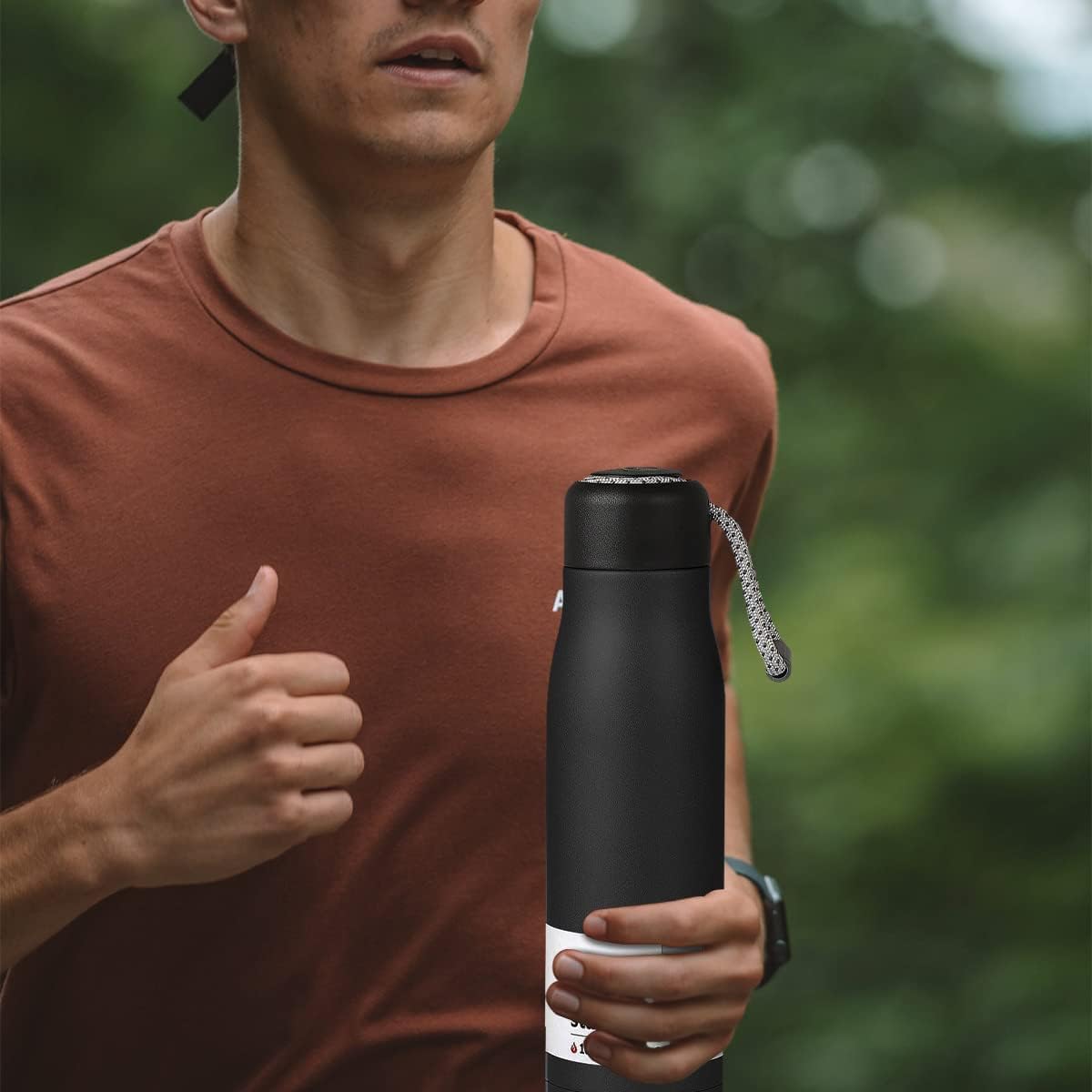 Water Bottle 550ml, Stainless Steel Vacuum Insulated Water Bottle, Thermal Flask for Hot & Cold Drinks, Double Wall and Leak proof Lid, BPA-Free