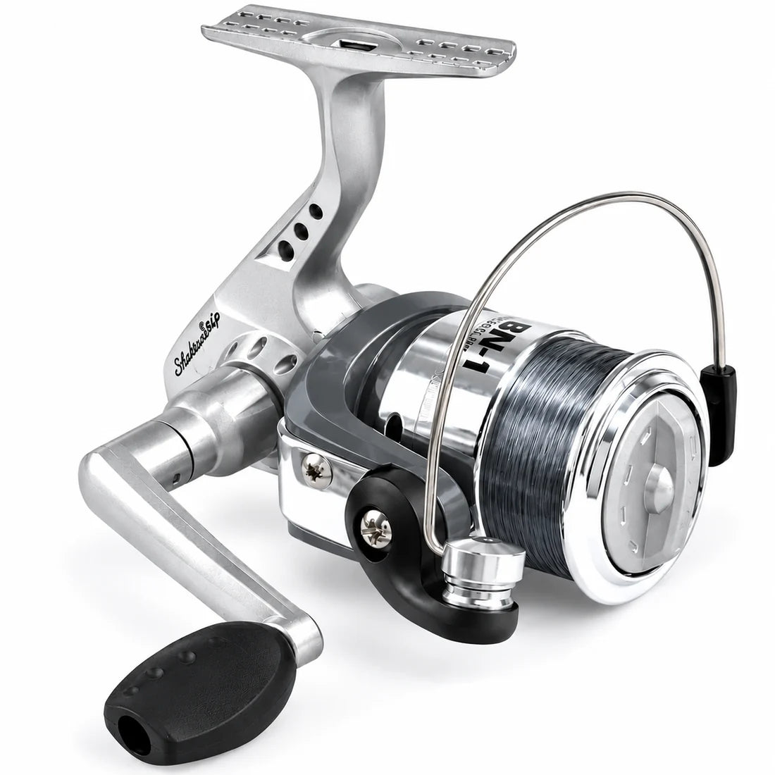 SmileShip BN-1 Small Spinning Fishing Reel with Pre-Loaded Fishing Line, 5.5:1 Gear Ratio, Compact Lightweight Design, Smooth Metal Spool, Available in Blue, Green, Pink, Yellow & Red