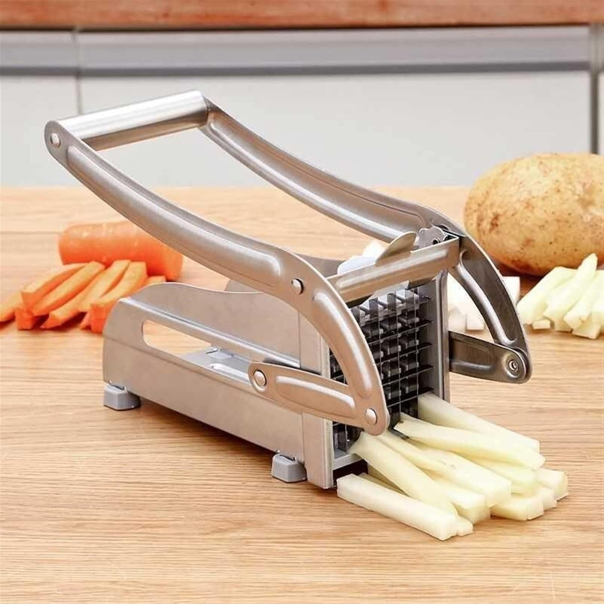 Fries Machine Fries Cutter Manual Potato Cutter Shredder French Fries Slicer Potato Chips Maker Meat Chopper Cutting Machine Kitchen Tools French Fries Slicer
