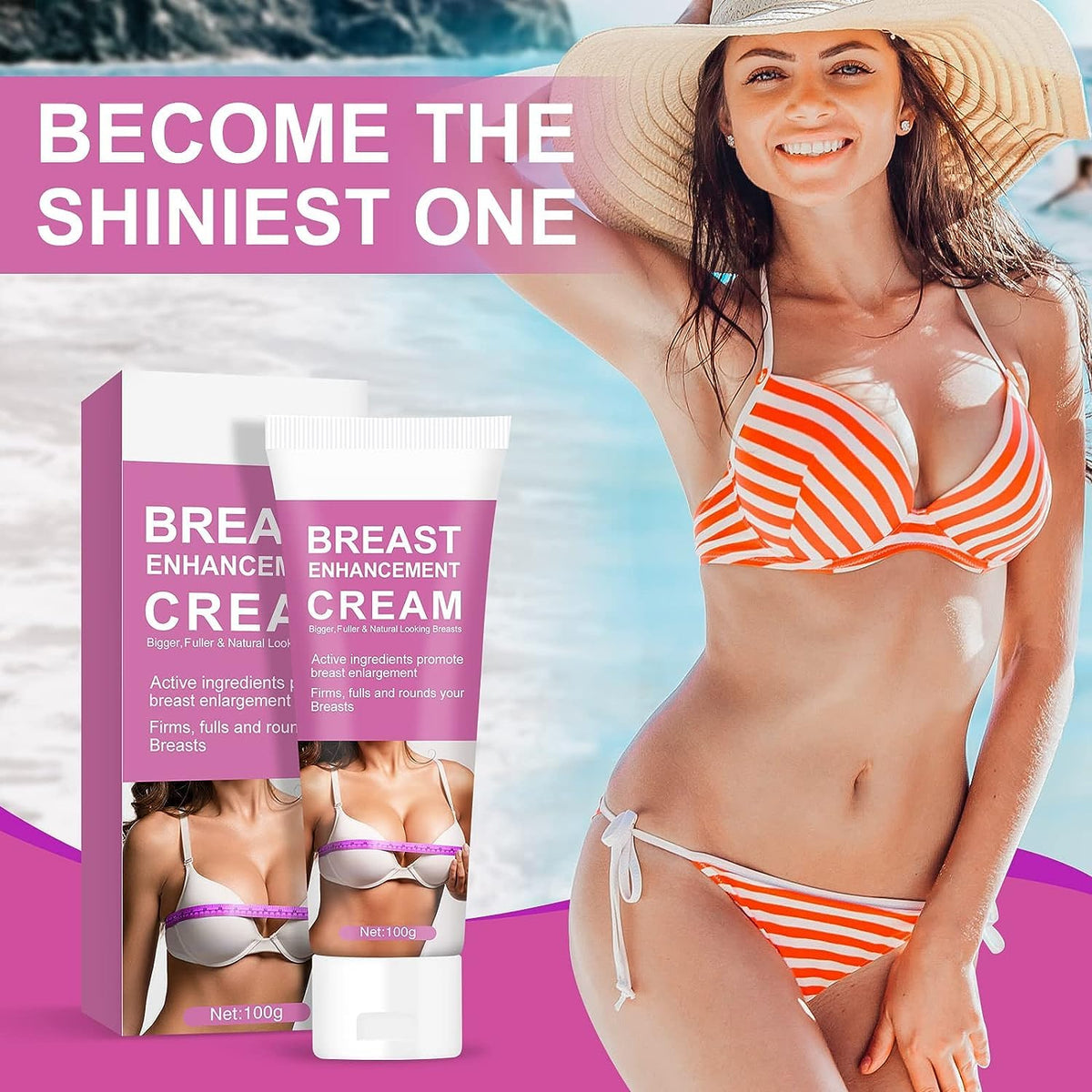 Bust Enhancement Cream, Natural Bust Enlargement Cream Fast Growth, Firming and Lifting Cream, Nourishing to Push Up Bust with Perfect Body Curve