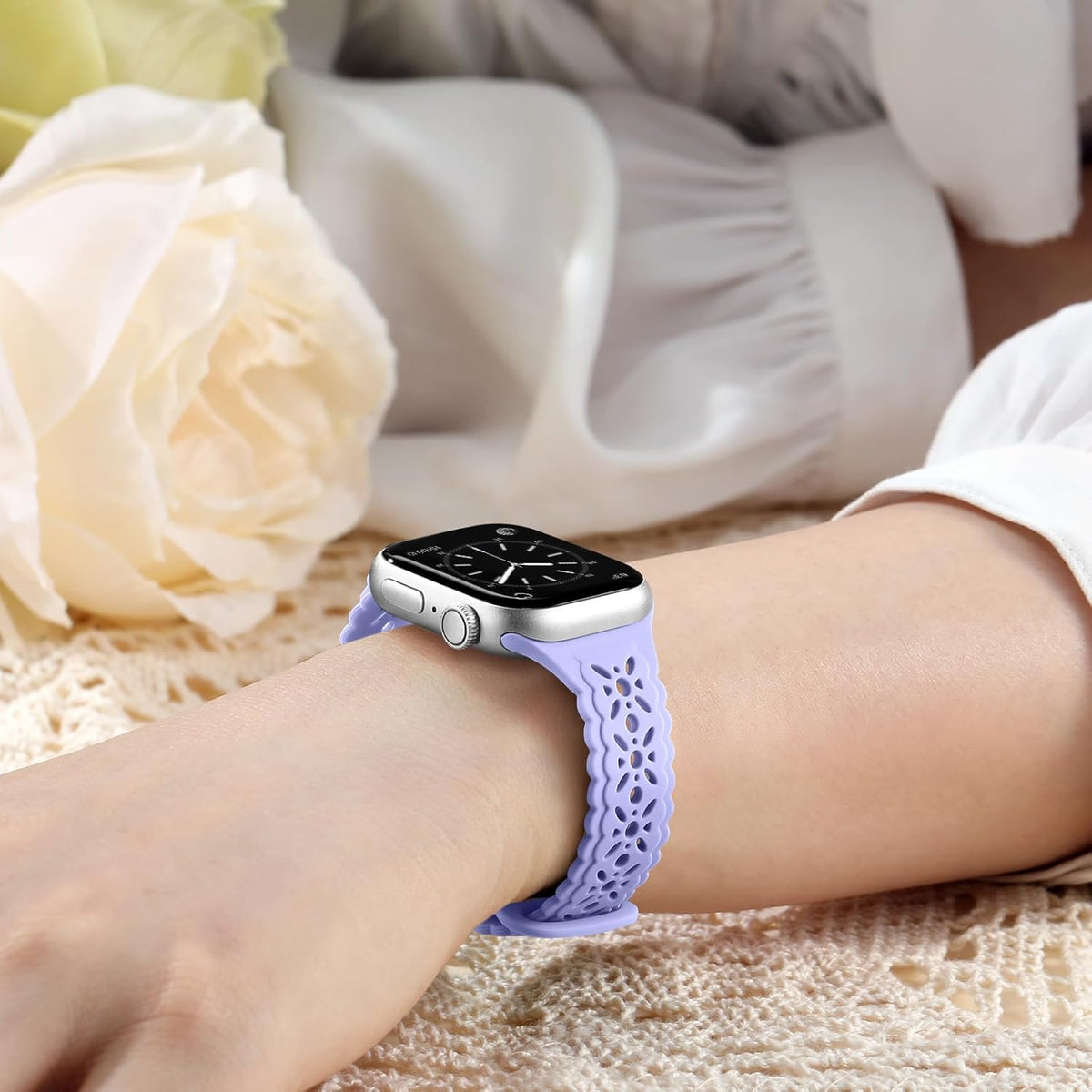 Maledan Bands 3 Pack Compatible with Apple Watch Series 10 9 8 7 6 5 4 3 SE Band for Women, Elegant Silicone Replacement Sport Band for Apple Watch iWatch 42mm 46mm 40mm 41mm 38mm 44mm 45mm Accessories (Copy)