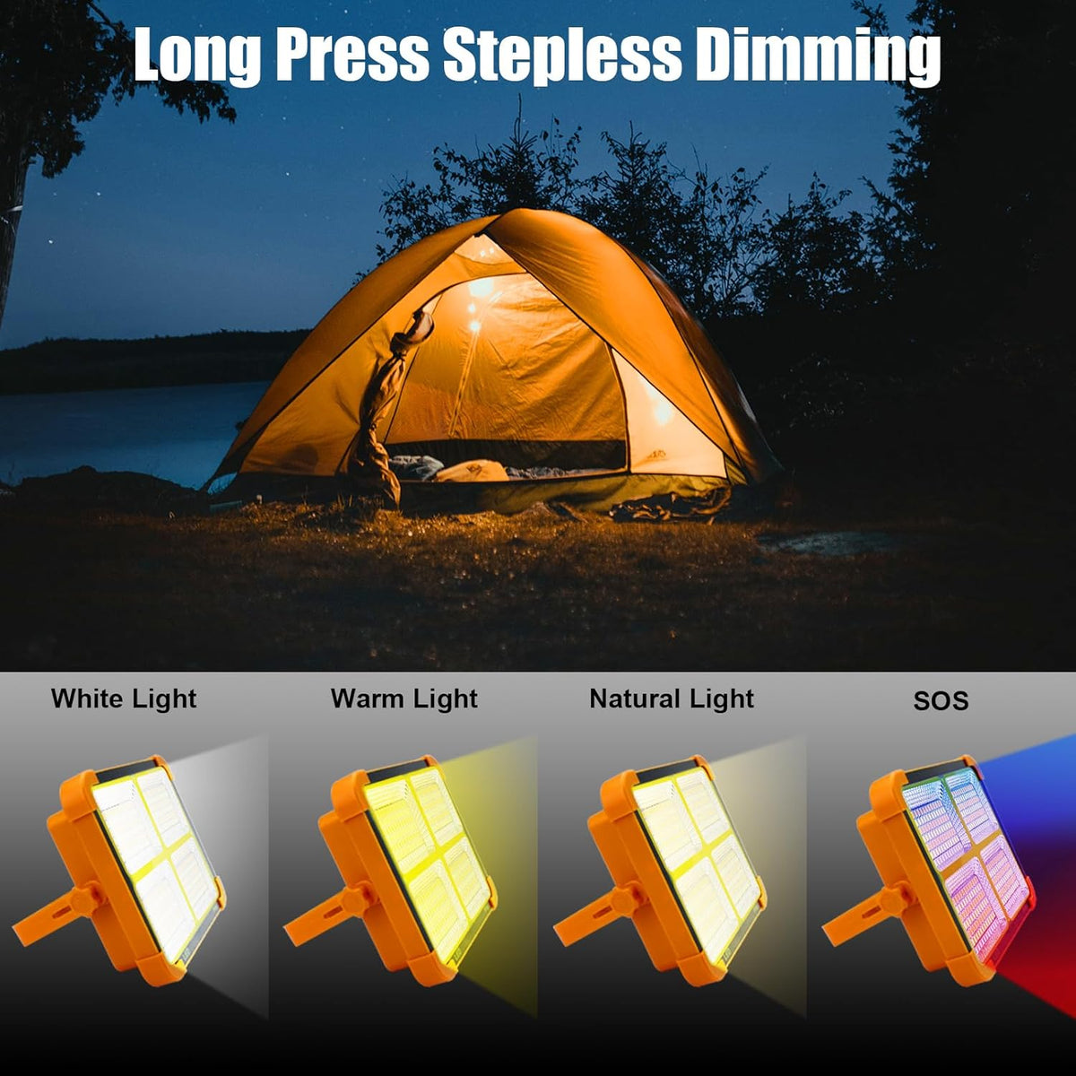 Solar camping flood light for emergency and car repair