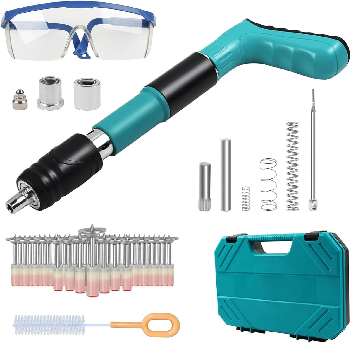 Manual Mini Steel Nail Gun, 5 Gears Adjustable Bolt Shooting Device, Wall Nail Guns with 20 Round Nails, Steel Nail Gun, Concrete Nail Gun for Ceiling Wall Anchor, Wire Slot Device, House Wall