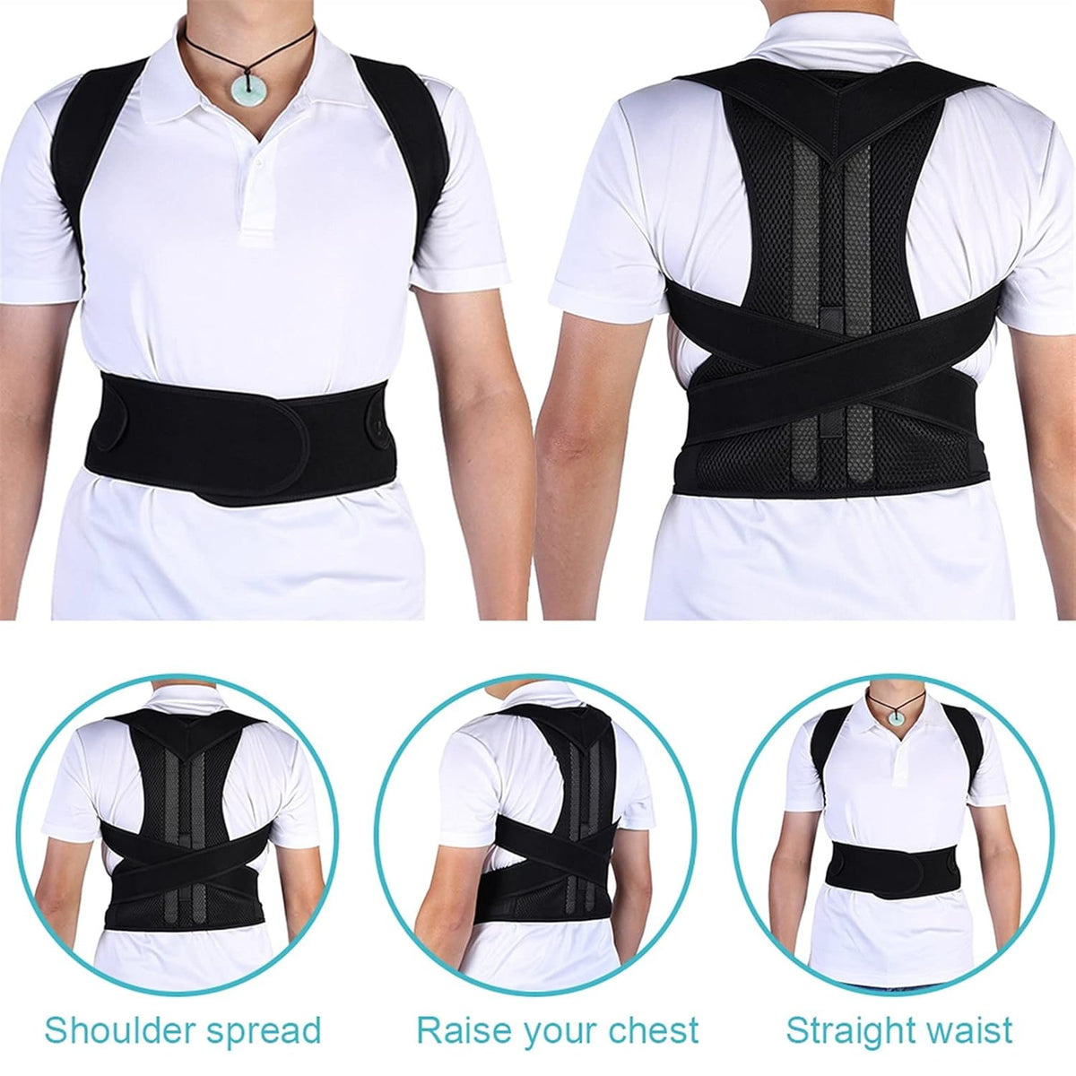 Posture Corrector Adjustable Posture Corrector Back Support Strap Shoulder Lumbar Waist Spine Brace Pain Relief Posture pedic Belt charitable