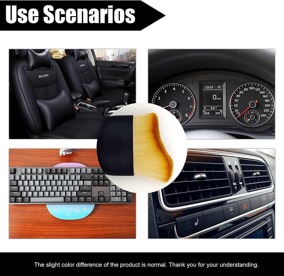 3Pcs Car Cleaning Brush Car Duster Car Nanofiber Brushes for Detailing Interior, Car Detailing Brush, Soft Bristles Cleaning Brush Dusting Tool for Dashboard,Keyboard,Air Conditioner,Gap,Window Railing