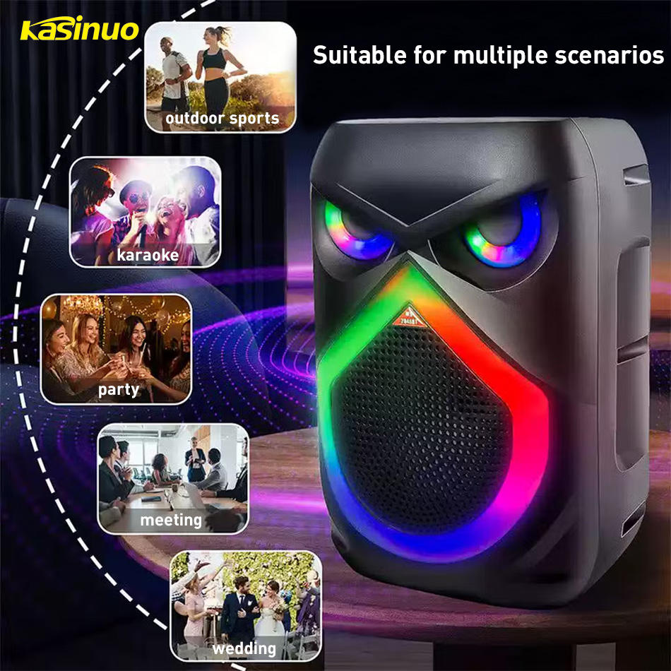 Portable DJ Bluetooth RGB Speaker with Wireless Microphone, Rechargeable, 20 Meter Mic Range, Voice Changer Deep Bass, Karaoke Speaker with Bluetooth 5.0 | Maximum Power: 500W | Karaoke Machine | Voice-Controlled LED Lights | Includes Phone Holder |