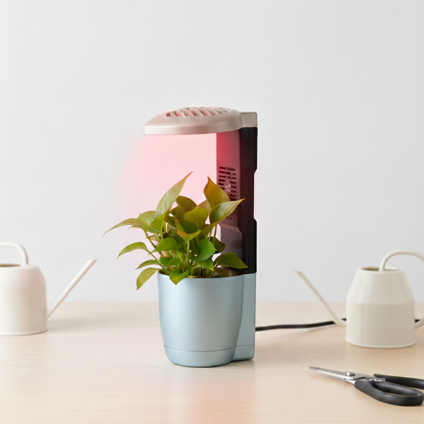 Desktop Plant Grow Lights With Port for Indoor Plants Full Spectrum, 12 LED/9 inch 5V 2 Brightness Mode With Speaker and Air freshener Best For Gifting