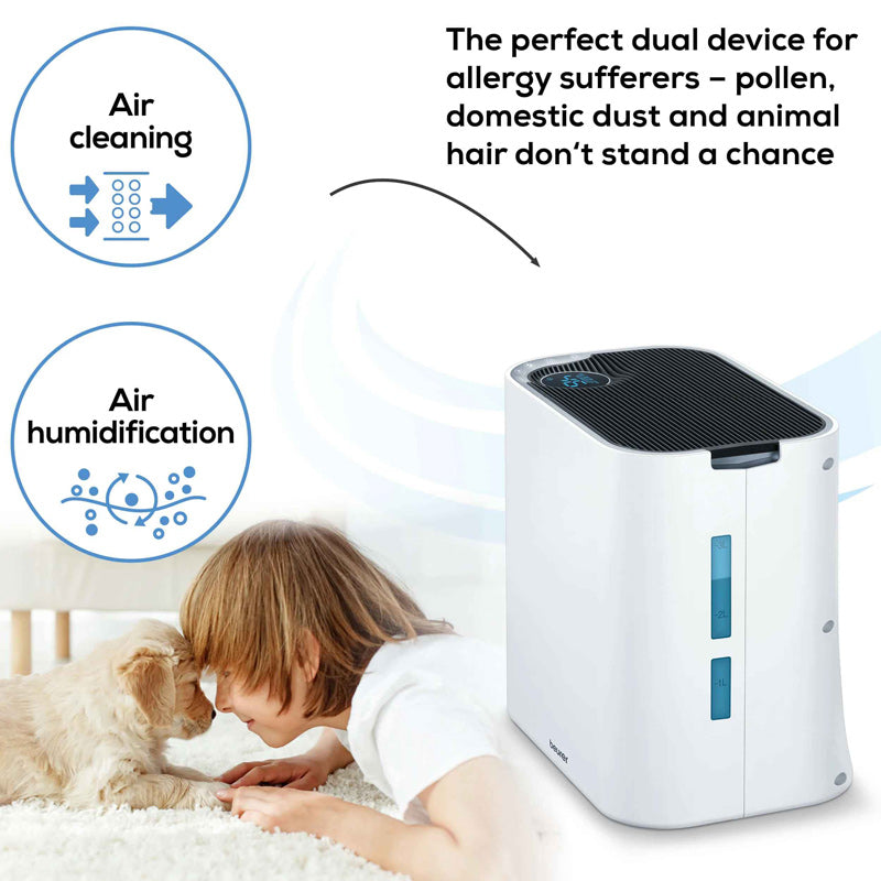 Beurer air purifier and humidifier 2-in-1 LR 330 With a unique touch for your indoor climate with three-layer filter system & air humidification up to 35 m²