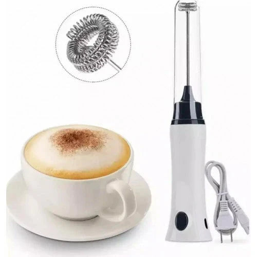 Rechargeable Coffee Beater Handheld Electric Coffee Mixer Frother Automatic Milk Beverage Foamer Cream Whisk Cooking Stirrer Egg Beater With Cover Stainless with Charging Cable
