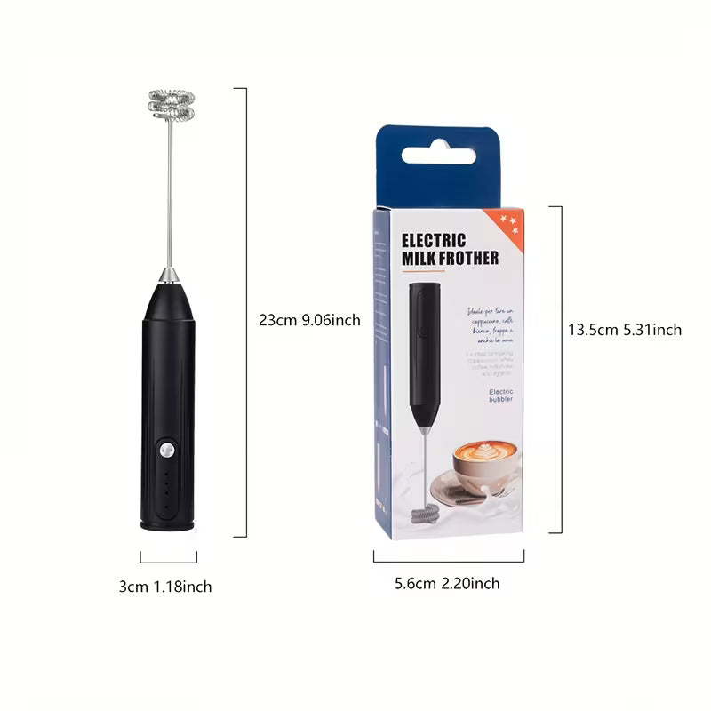 Electric Coffee Beater Stainless Steel USB Rechargeable Coffee Frother with Electric Handheld Milk Frother, 3 Adjustable Foam Settings for Eggs, Milk, Lattes, Coffee, Matcha, Cappuccinos, And Hot Chocolate