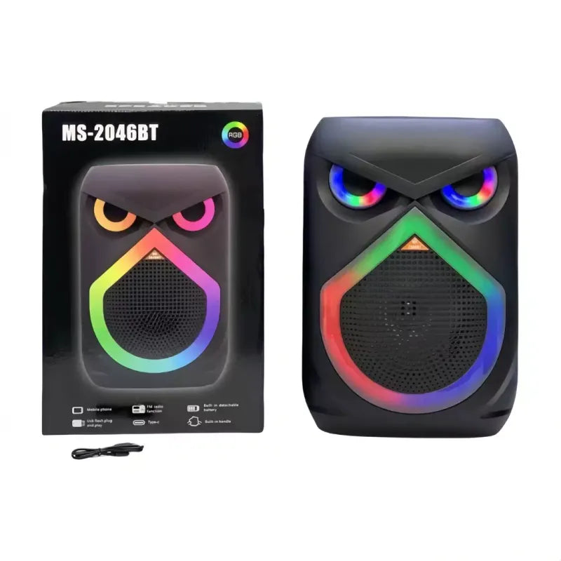 Portable DJ Bluetooth RGB Speaker with Wireless Microphone, Rechargeable, 20 Meter Mic Range, Voice Changer Deep Bass, Karaoke Speaker with Bluetooth 5.0 | Maximum Power: 500W | Karaoke Machine | Voice-Controlled LED Lights | Includes Phone Holder |