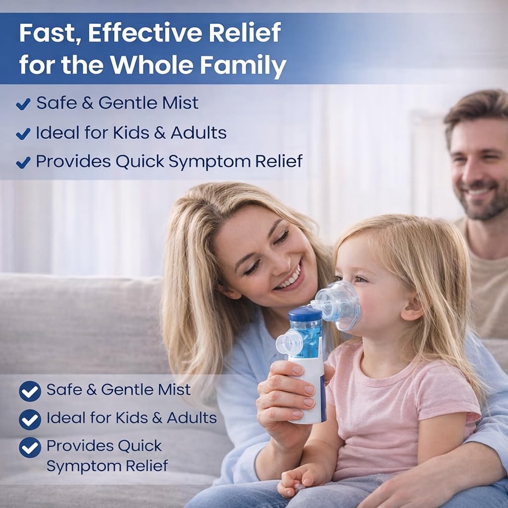 Nebulizer, Portable Mesh Nebulizer for Adults & Kids, Handheld Nebulizer with Low Noise, Fast Mist Therapy for Cough, Cold & Asthma, Portable Nebulizer for Home Use, Nebulizer, Mesh Inhalators - Gulybaba - Genuine products online Marketplace in Pakistan