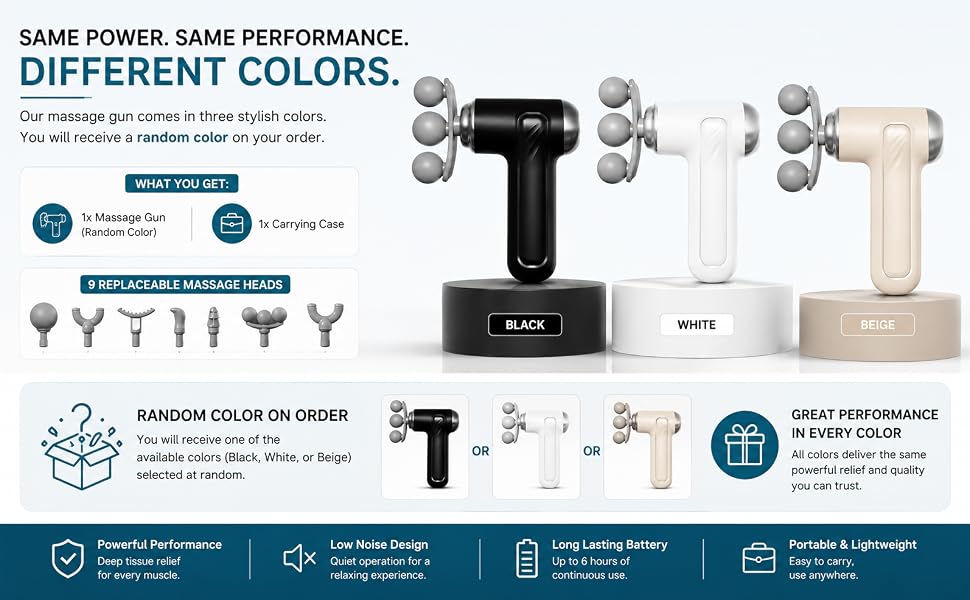 Massage gun color options
