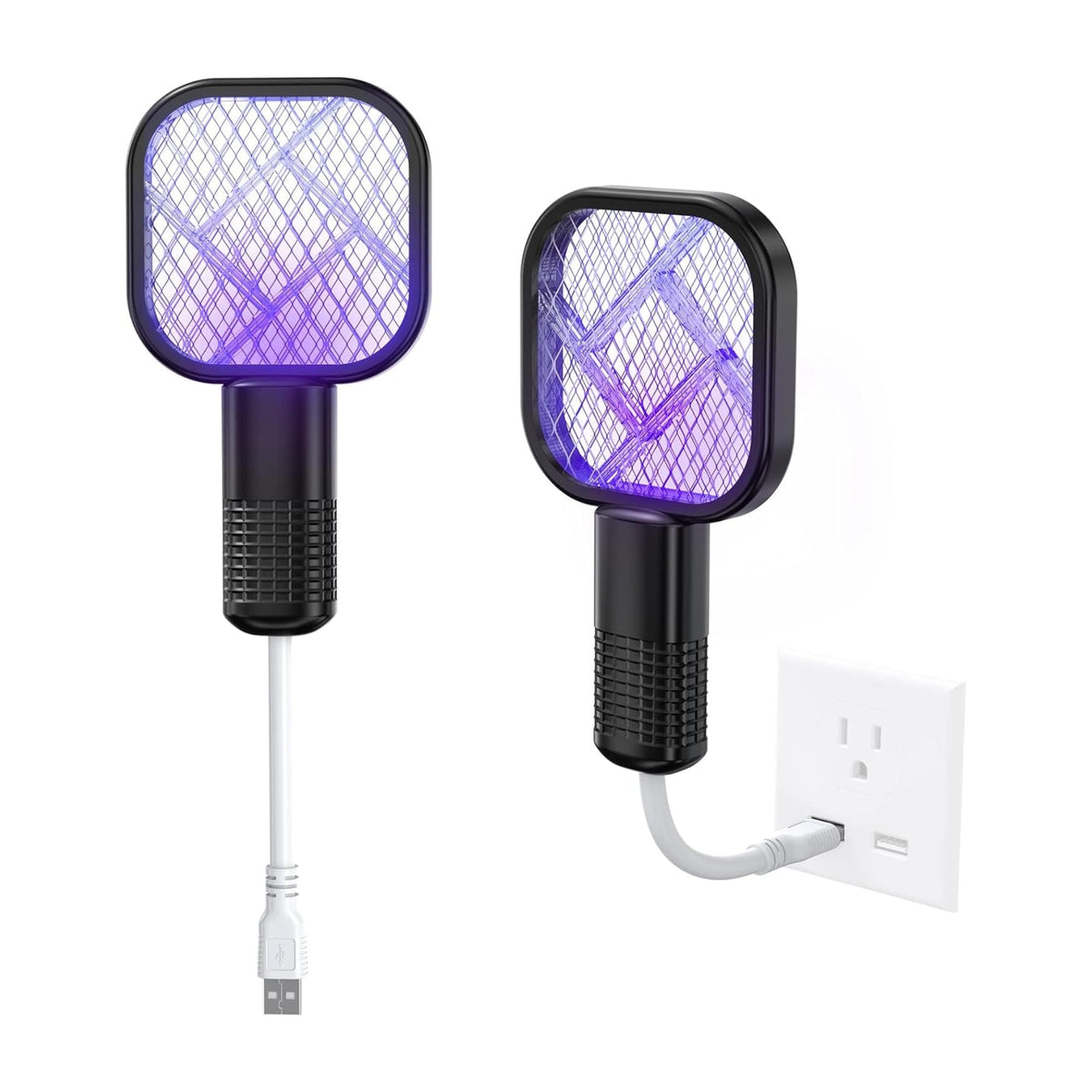 USB Mini Mosquito Swatter, Portable Fly Killer, Insect Killer for Pest Control, Mosquito Bat for Indoor and Outdoor Use 1 Pack (No Built-In Battery)