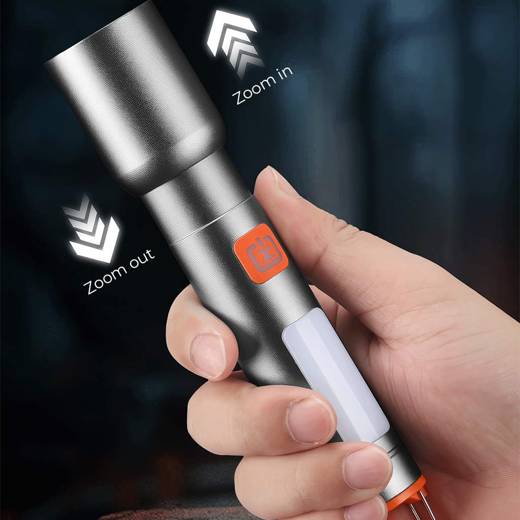 New High-Power Flashlight - 7 Mode Portable Troch , 300LM Super Bright, and Durable, a Great Outdoor Helper for the Whole Family