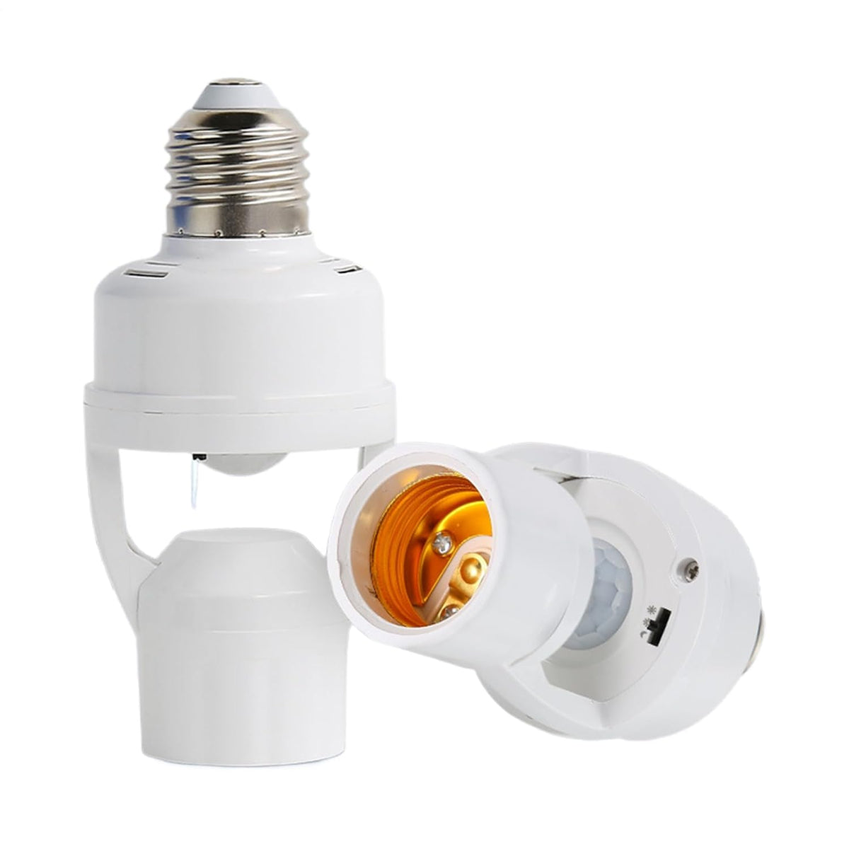 Light Socket Motion Sensor Adapter - E27 Screw In Infrared Radar Sensor,Bulb Adapter Light Socket - for Home Porch Garage Basement Front Door Hallway Indoor Outdoor Exit