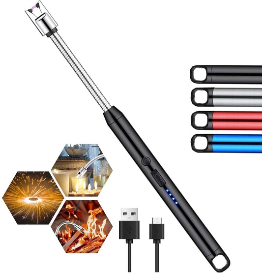 Rechargeable Electric Gas Lighter for Kitchen Cooking Gas Stove , 360° Flexible Neck Arc Lighter Plasma Flameless Windproof USB Lighter - 400 Uses in Single Charge