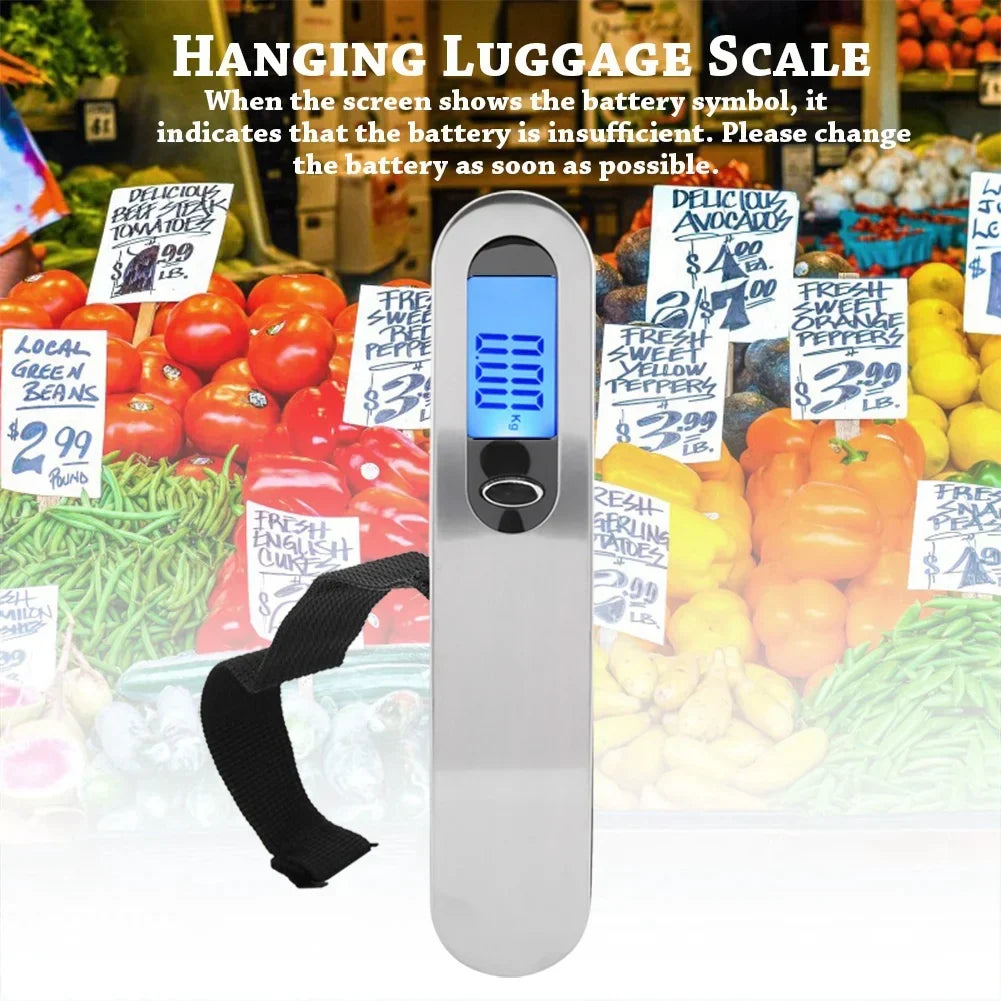 50kg Luggage Scale Portable Digital Weight Scale for Travel Suitcase, Electronic Suitcase Scale Hanging Scales Luggage Weighing Scale Lightweigh for Travel 50Kg Capacity, Black