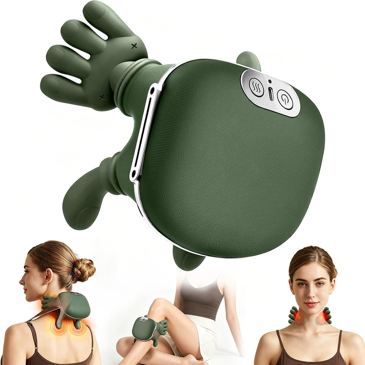 4D neck massager with heat deep tissue kneading