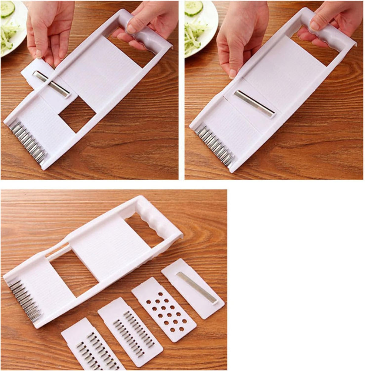 4 in 1 Vegetable Cutter, Multifunctional Vegetable Cutter Kitchen Shredder Manual Slicing Wiping Machine Large Cabbage Shredder Household Hand Shredder Slicer Rotary Vegetable