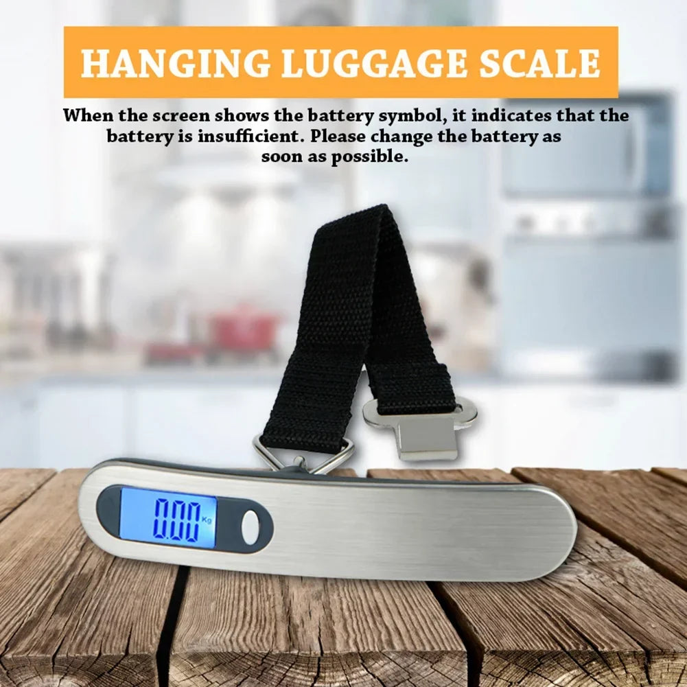 50kg Luggage Scale Portable Digital Weight Scale for Travel Suitcase, Electronic Suitcase Scale Hanging Scales Luggage Weighing Scale Lightweigh for Travel 50Kg Capacity, Black