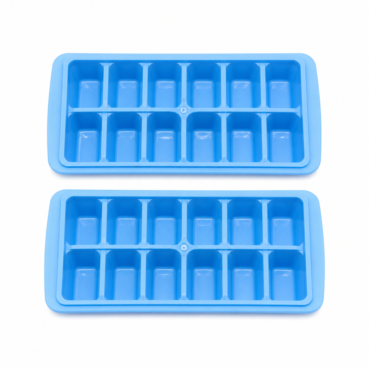 Ice cube tray 12 cube (Pack 2) Easy To Release Ice Trays, Ice Mould, Ice Cubes Maker, Single Rope Handle Design Home Shop