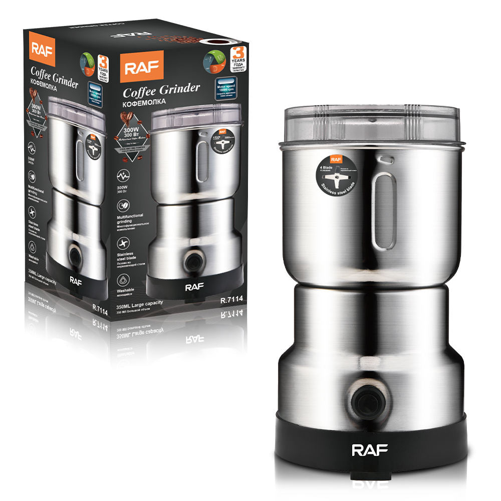 RAF Multifunctional Washable Stainless Steel 300W Electric Spice, Masala & Coffee Grinder 350ML