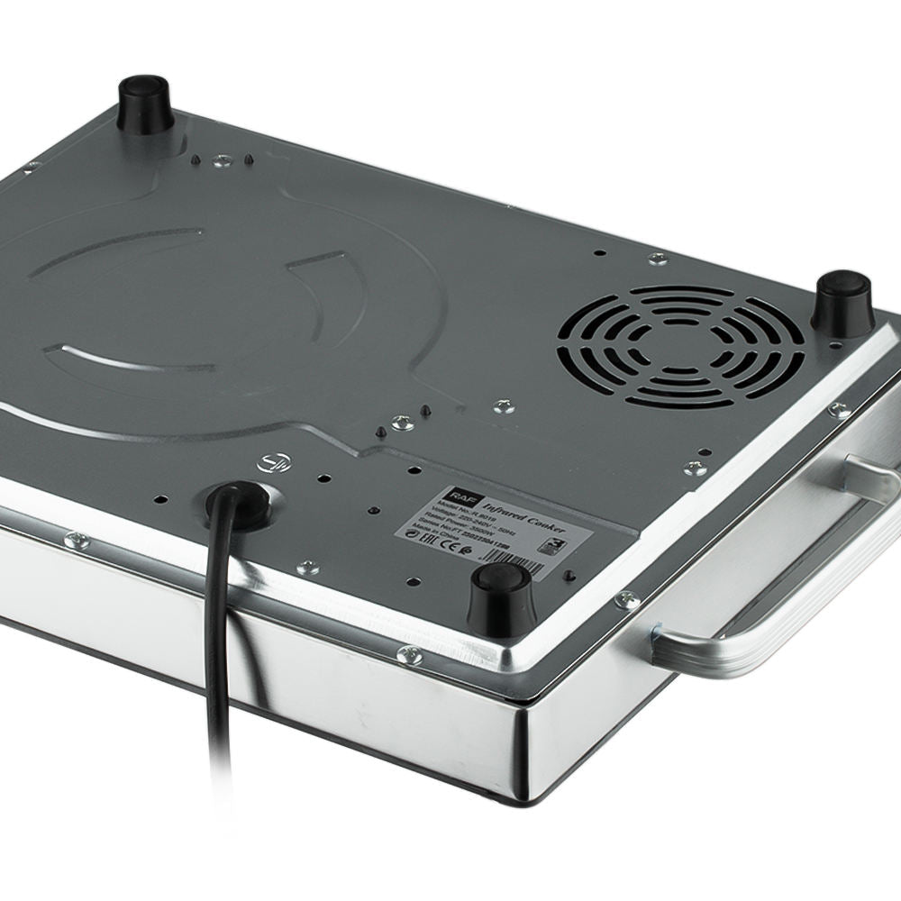 RAF 3500W Single Infrared Cooker Hot Plate for Cooking, with Adjustable Temperature & Stay Cool Handles, Suitable for Office/Home/Camp Use, Compatible for All Cookwares
