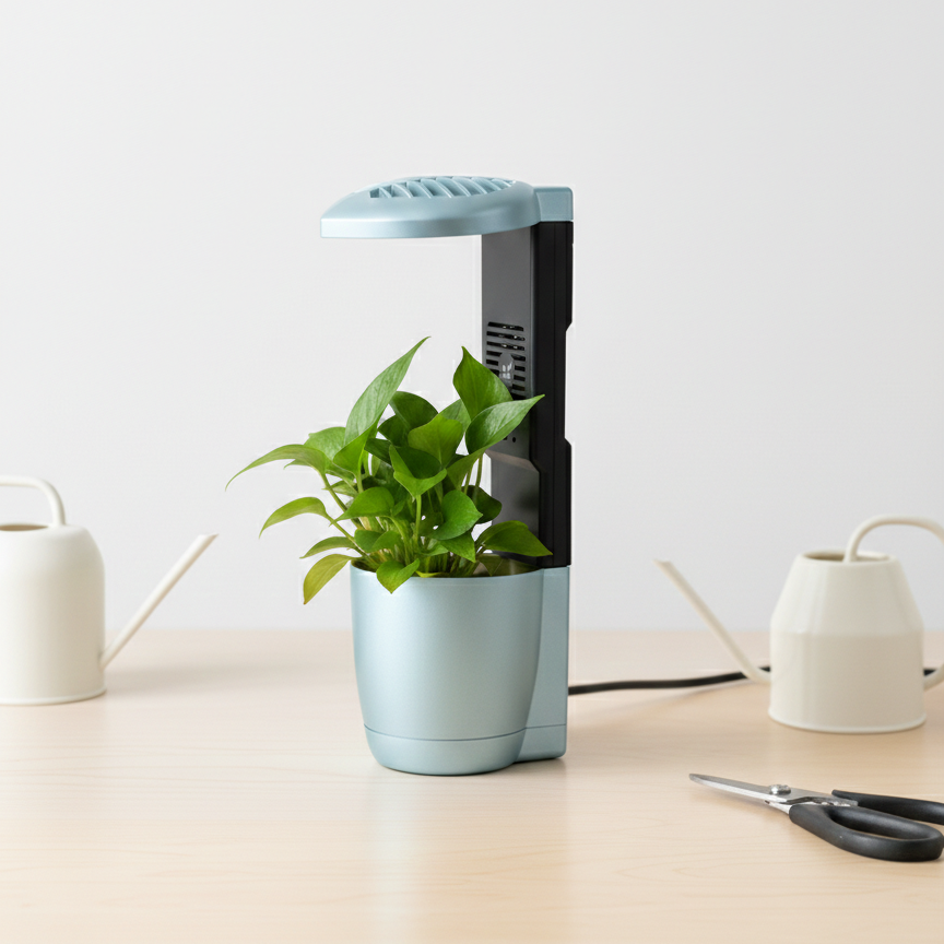Desktop Plant Grow Lights With Port for Indoor Plants Full Spectrum, 12 LED/9 inch 5V 2 Brightness Mode With Speaker and Air freshener Best For Gifting