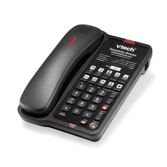Vtech A1410 1-Line Classic Analog Cordless Phone Matte Black