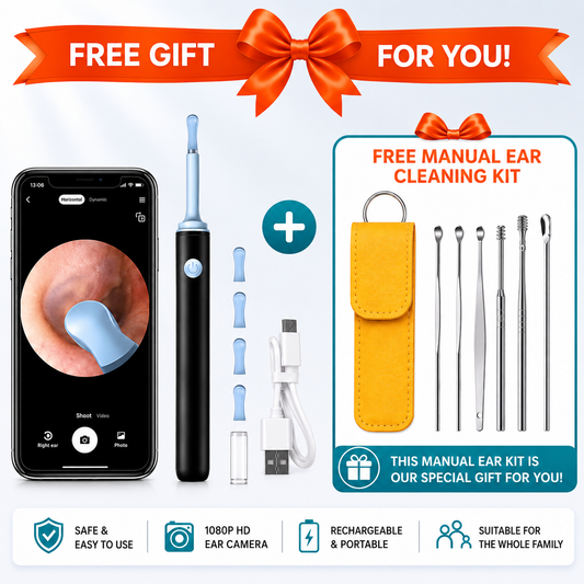 Ear wax cleaner kit with 1080P camera and free manual cleaning kit