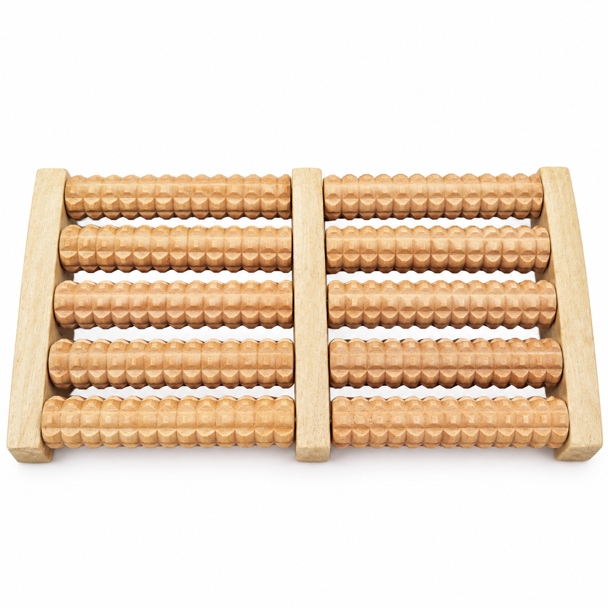 Five-row dual wooden foot massager