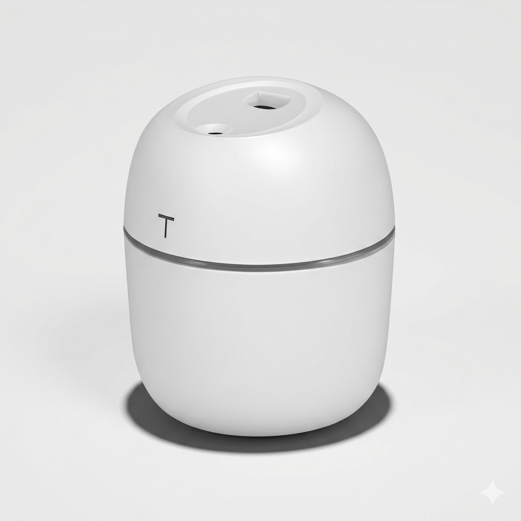 Humidifier, 220ml, White Desktop Humidifier, Mini Aroma Diffuser, USB Powered Air Vaporizer, Essential Oil Diffuser, Cool Mist, Aroma Humidifier for Home, Office, Dorm, Au