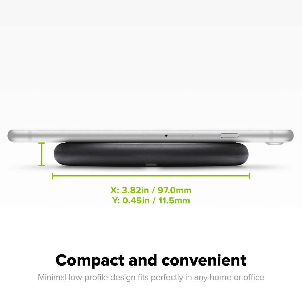 Mophie 7.5W Wireless Charging Base Black, MFI Certified, Up to 7.5W Qi Fast Wireless Charging, Robust Build, Compatible with the Apple iPhone X, iPhone 8 Series and Qi-Enabled Smartphones