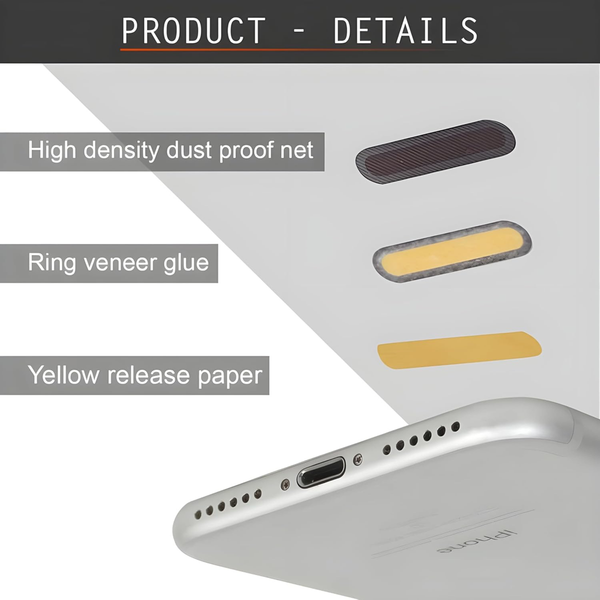 Mobile Phone Dustproof Net Stickers, Speaker Mesh Anti Dust Proof Adhesive Sticker for iPhone and Android Phone Speaker Dustproof Sticker 10PCS [5 Long, 5 Short]