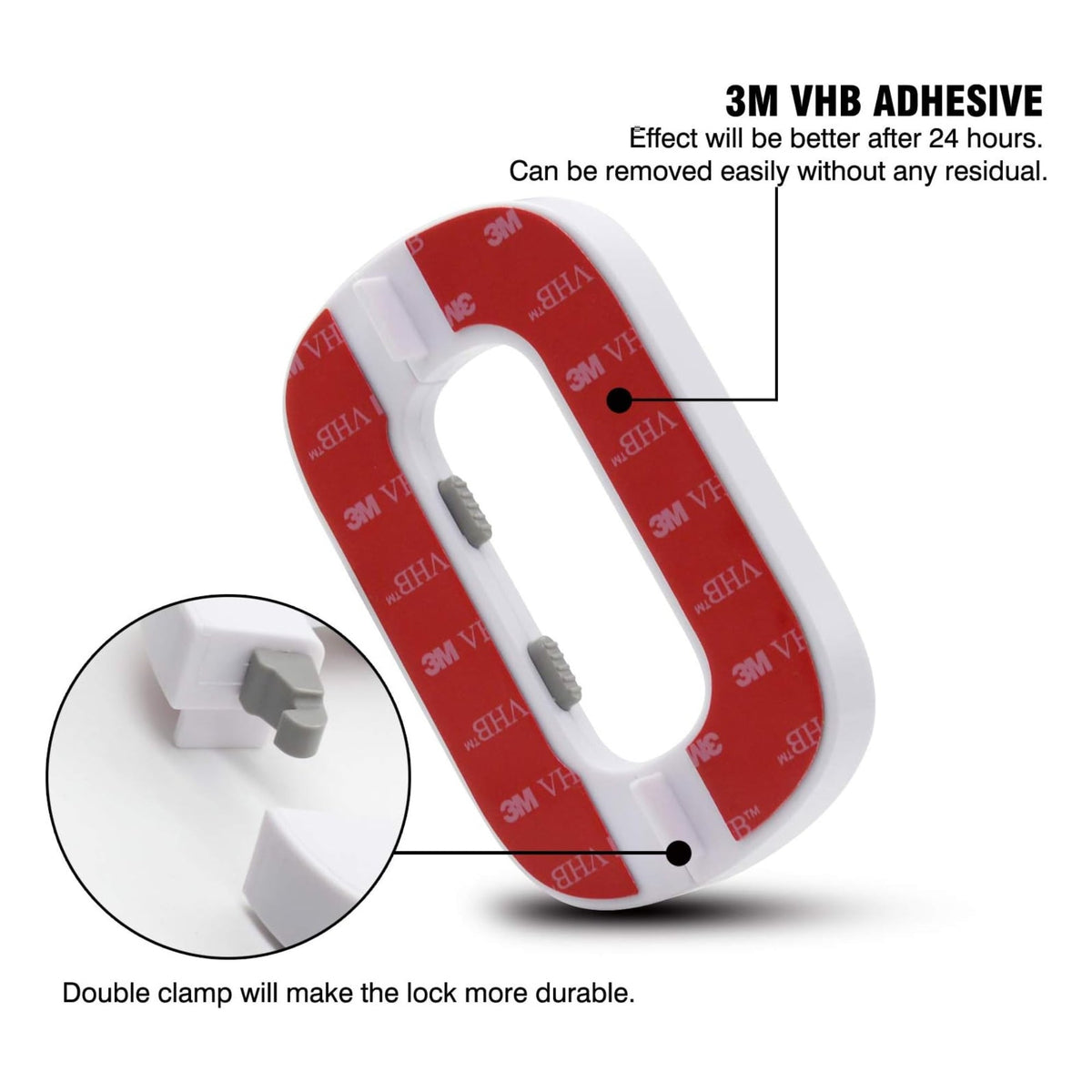 White Home Refrigerator Fridge Freezer Door Lock -Baby Safety Child Lock,Latch Catch Toddler Kids Child Cabinet Fridge Locks,Easy to Install and Use 3M Adhesive no Tools Need or Drill (1PACK White)
