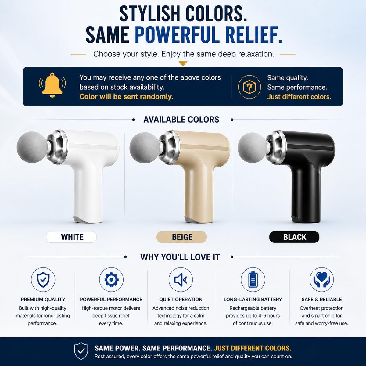 Massage gun color options